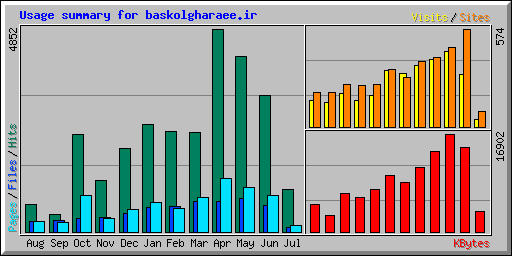 Usage summary for baskolgharaee.ir